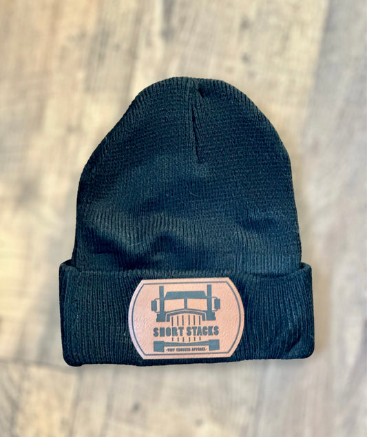 Leather Patch Beanie